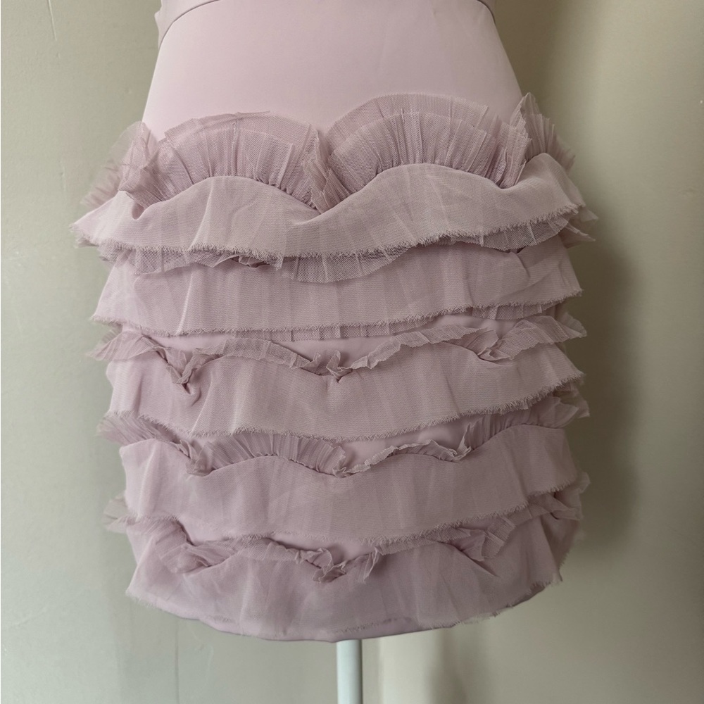 Pink Ruffled Mini Dress - Picture 3 of 5